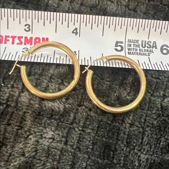 14k Hoop Earrings - Picture 3 of 4